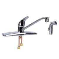 SL801F-4 Empire Faucets 4-Hole Metallic Single Lever Kitchen Faucet with D-Spout Blade Handle & Sprayer - Chrome