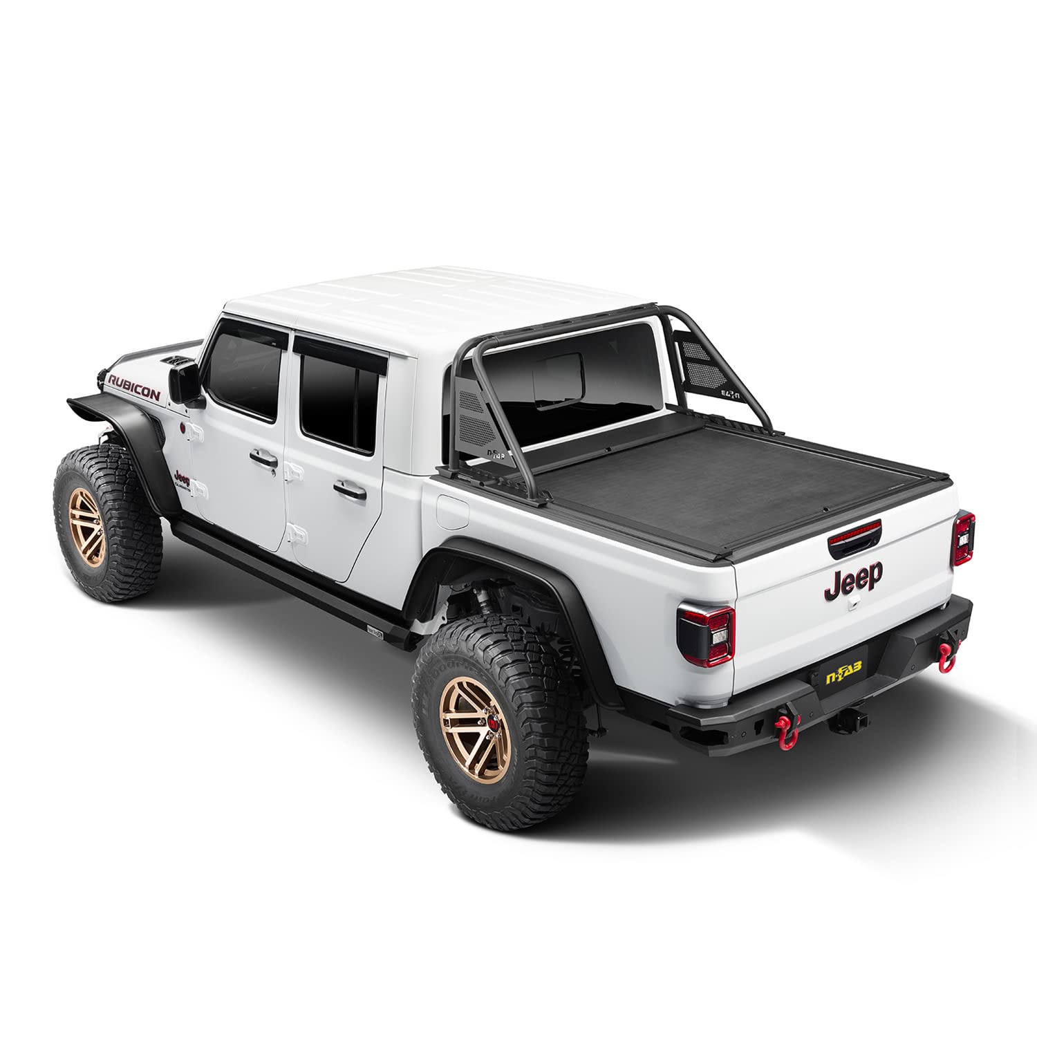Rugged Ridge Retractable Armis Tonneau Cover w/ Max Track for Jeep Gladiator JT | Weather Resistant, Full Bed Access | 13550.35 | Fits 2020-2025 Jeep Gladiator JT w/ Trail Rails