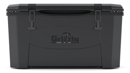 45 Cooler Grizzly | 45 qt Ice Chest Durable Rotomolded Insulated | Made in The USA | Warranty for Life | for Beach Boat Camping Fishing Hunting | G45 | Blackout