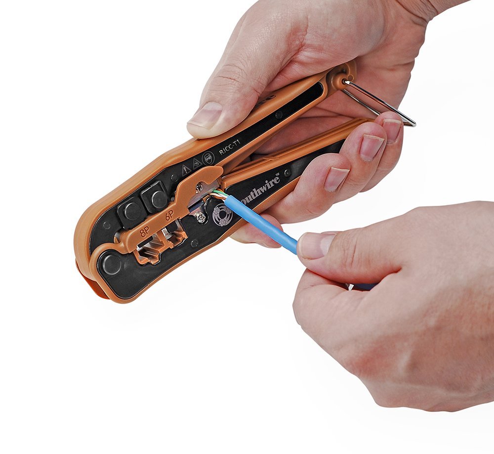 Southwire Compact RJCC-T1 Phone & Data Crimp Tool Kit - Cuts, Strips, and Crimps Network and Voice Cables