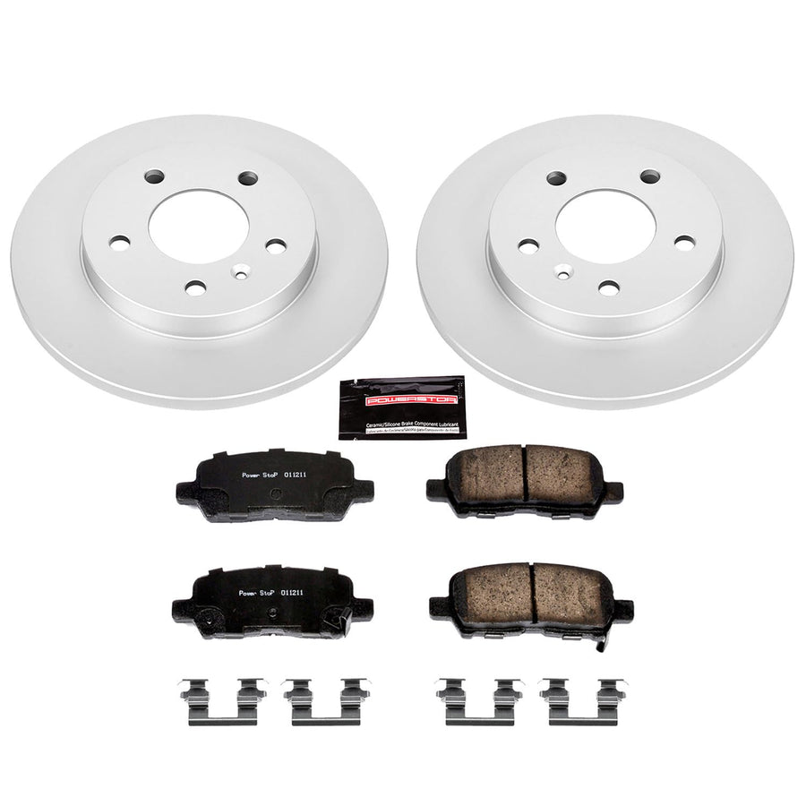 Power Stop CRK1602 Brake Rotor & Coated Ceramic Brake Pads- rear For 2012-2017 Ford F-150 [Models with Manual Parking Brake] | 2012-2018 Ford F-150 Raptor