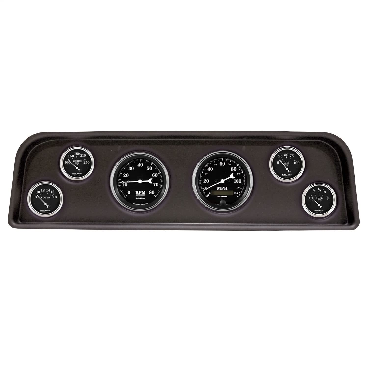 AUTO METER Direct Fit Dash Kit 2104-07, (3 3/8" X2, 2 1/16" X4), Gmc Truck C/K/Suburban 60-66, Old TYME Black