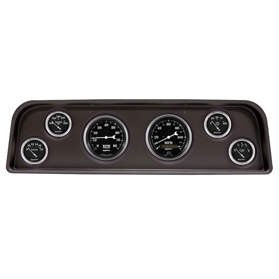 AUTO METER Direct Fit Dash Kit 2104-07, (3 3/8" X2, 2 1/16" X4), Gmc Truck C/K/Suburban 60-66, Old TYME Black