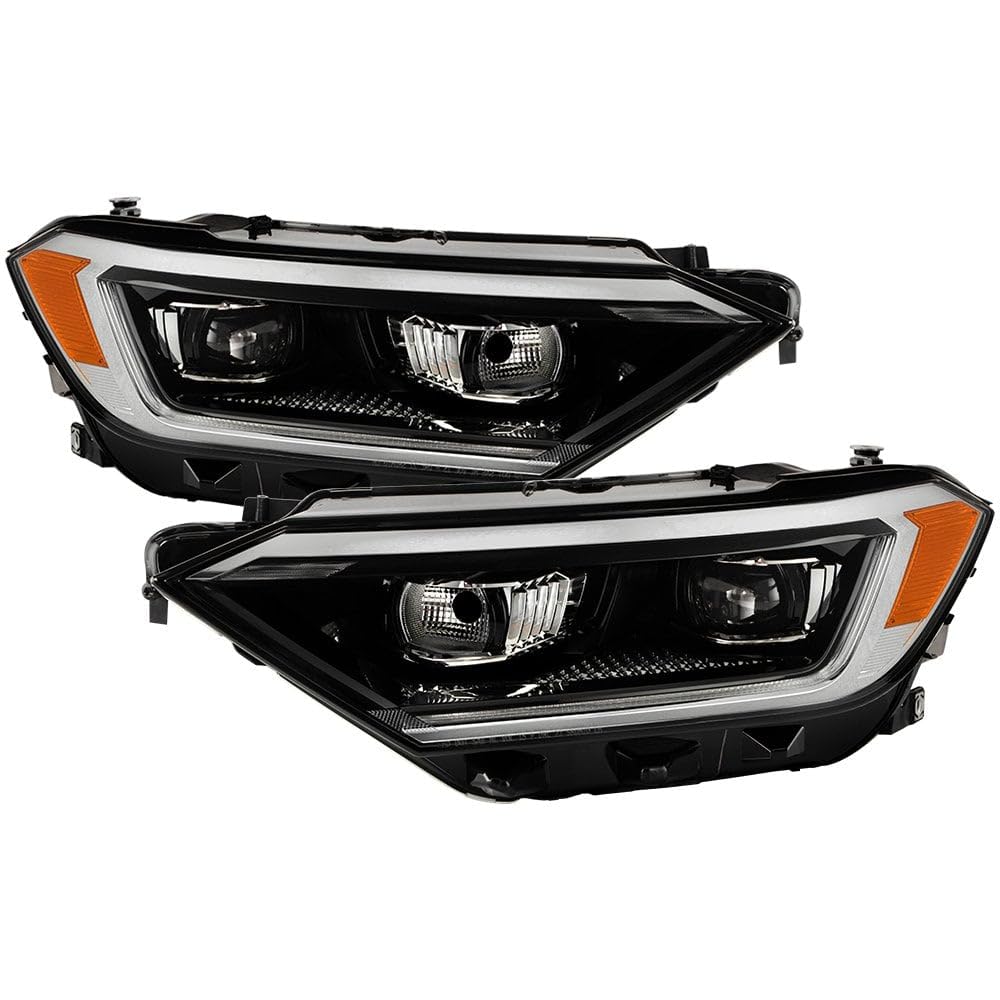 VW Jetta Spyder (xTune) 19-24 (Halogen Model Fit) (Halogen Signal) High Low Beam LED DRL Projector Headlights - Black