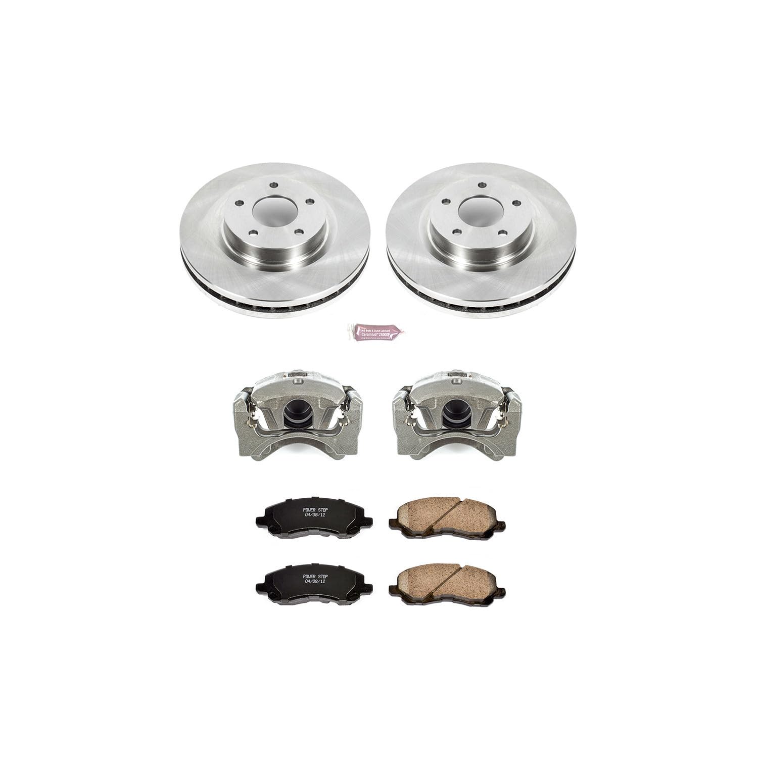 Power Stop KCOE3032B Autospeciality Front Brake Caliper Kit- Brake Rotors, Ceramic Brake Pads, Brake Calipers