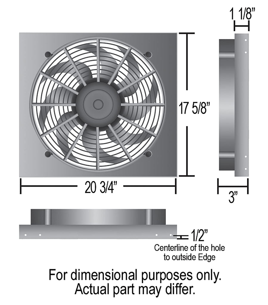 Black Derale 16821 High Output Single Radiator Fan