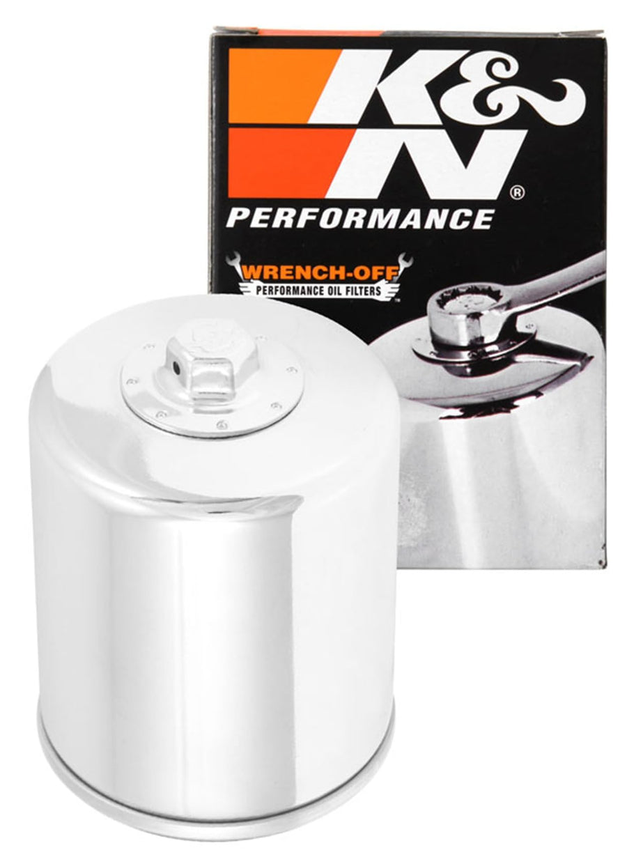 K&N Motorcycle Oil Filter: Premium High Performance, Designed to be used with Synthetic or Conventional Oils, Wrench Off Nut: Fits Select Harley Davidson Motorcycles, KN-174C