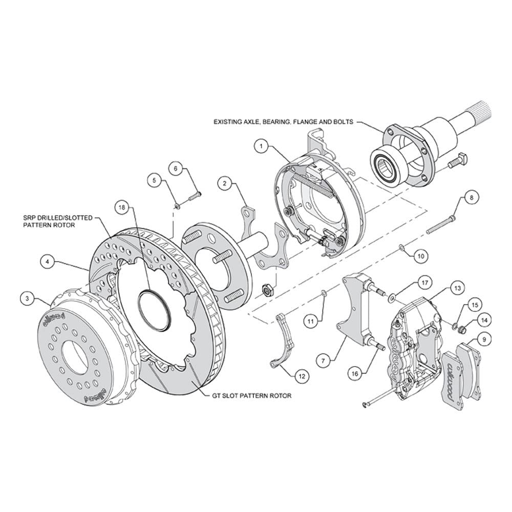 Red AERO4 Rear P-Brake Kit,14.00"