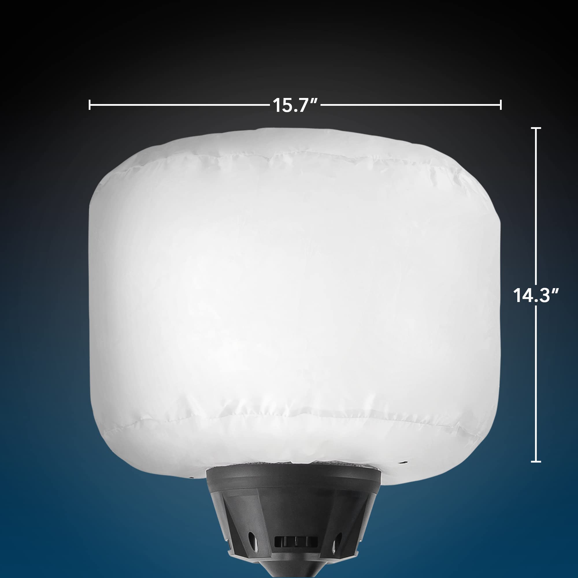 150W LED Balloon Light by E-Z UP SKYFUZE and Tripod with Over 11,000 sqft of 360-degree Illumination, 19,500 lumens