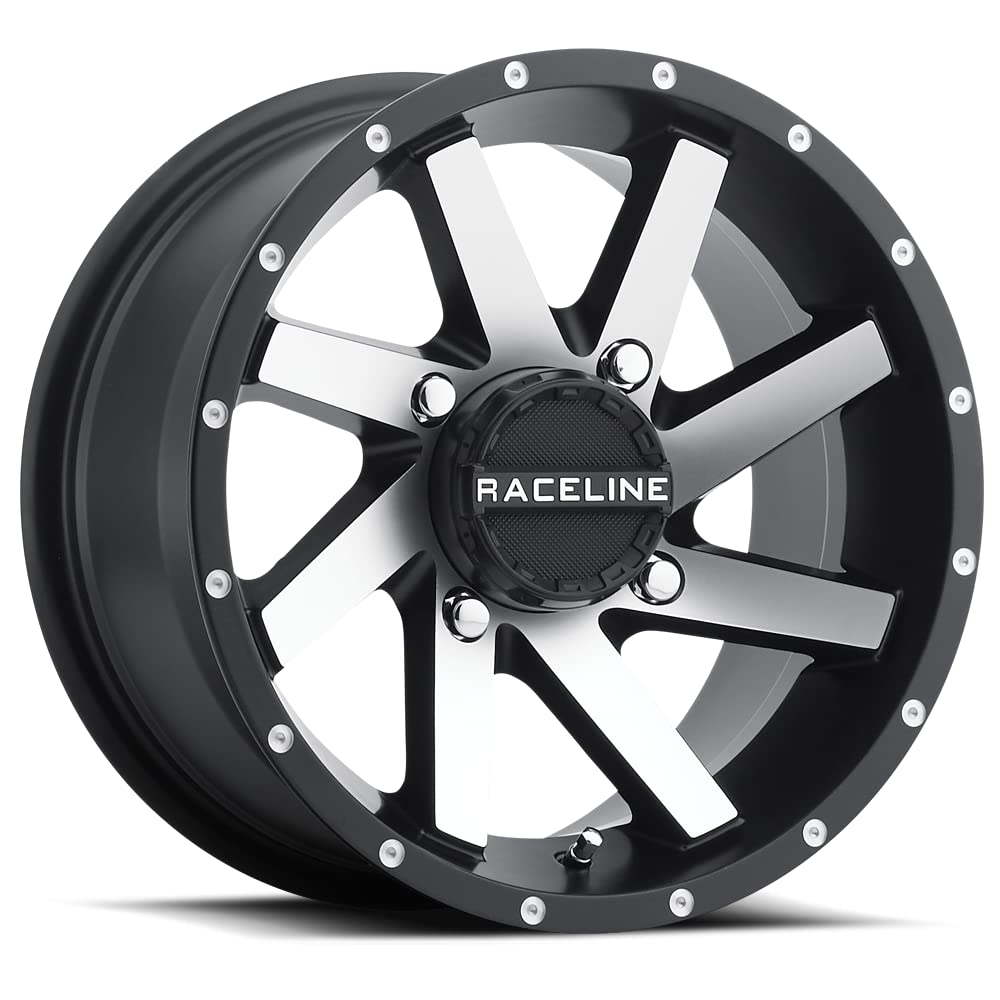 Raceline A82M TWIST Wheels UTV/ATV Black Machined Finish 14x7" 4x137", 10 mm offset/(4.39"B/S)