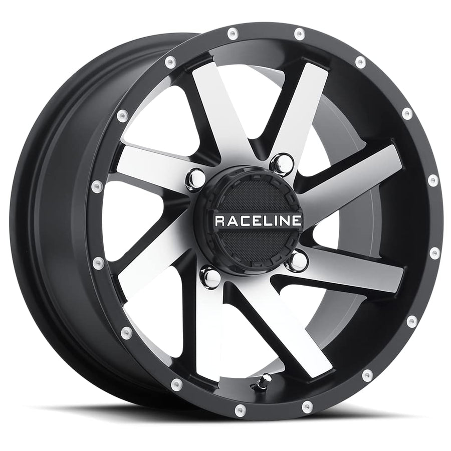 Raceline A82M TWIST Wheels UTV/ATV Black Machined Finish 14x7" 4x137", 10 mm offset/(4.39"B/S)