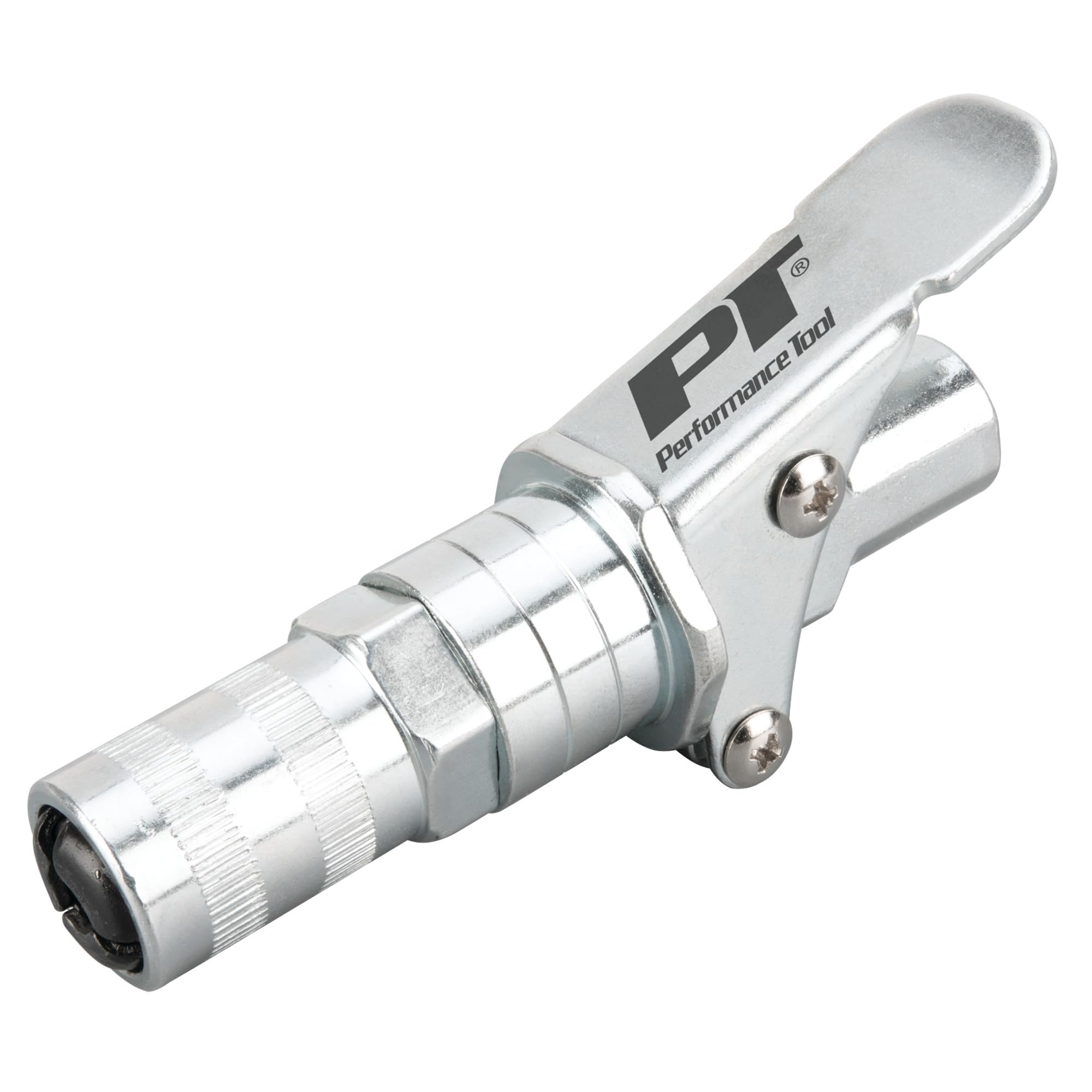 Heavy Duty Performance Tool W54238 Grease Coupler for Grease Guns, 12,000 PSI, Zinc Coated Alloy Steel, Smooth Retraction Mechanism, 1/8 NPT