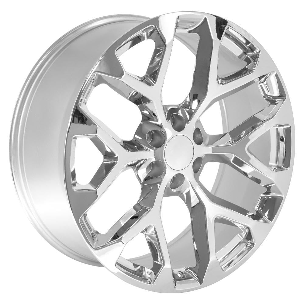 24 Inch OE Wheels CV98B Rim Fits Silverado 1500 Snowflake Style 6x139.7 24x10 Chrome - Hollander 5668 (1)