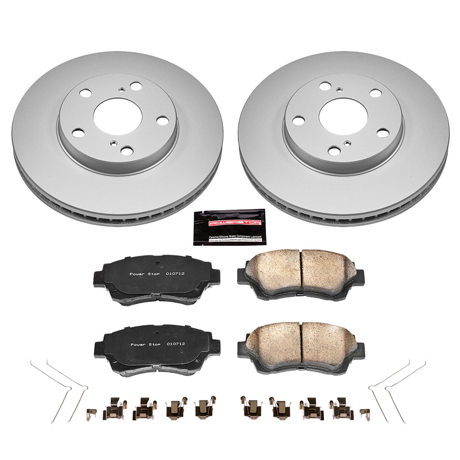 Coated Power Stop CRK1054 Brake Rotor & Ceramic Brake Pads- front