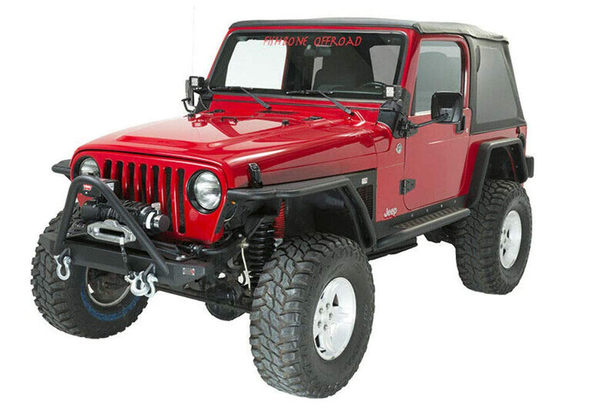 Fishbone Jeep TJ Offroad Front Bumper W/Stinger 97-06 Wrangler TJ Rubicon and Unlimited Steel Black Textured Powdercoat Piranha Series