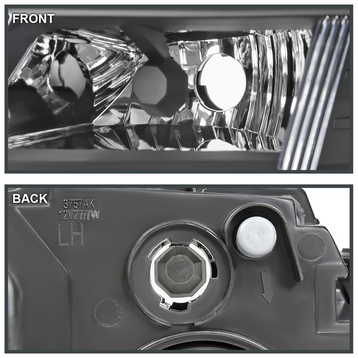 Black Headlights SPEC-D TUNING Compatible with 2009-2020 Dodge Journey, Left + Right Pair Headlamps Assembly