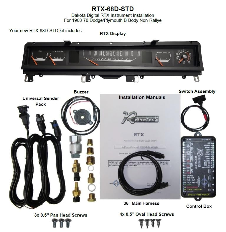 RTX instruments 1968-70 Dodge Charger/ B-Body Non-Rallye