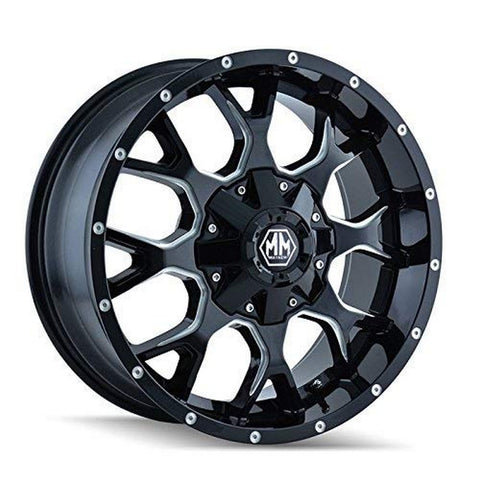 Black/Milled Spokes Mayhem Warrior 8015 Wheel (20 x 9. inches /5 x 127 mm, 0 mm Offset)
