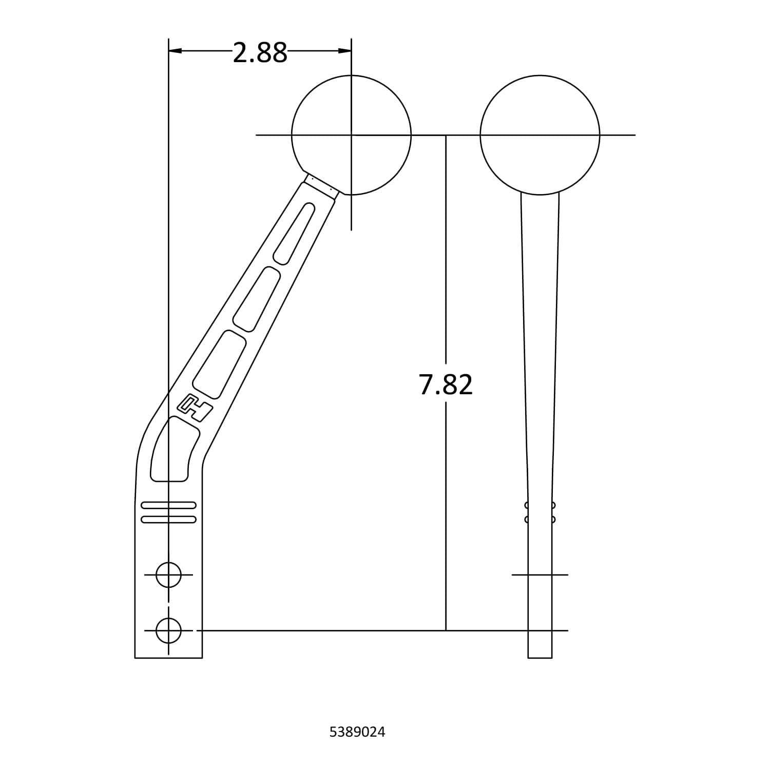 Hurst Gear Shift Lever Stick 8 in. Lay Back Black Aluminum 3/8-16 Thread Shift Knob Not Included