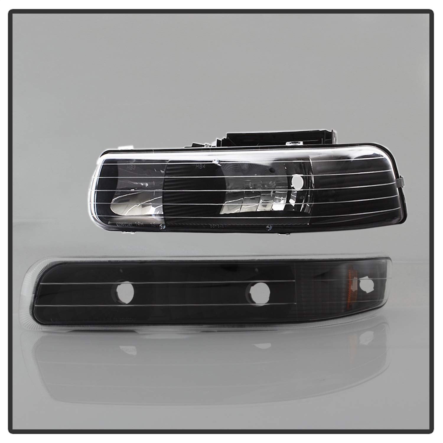 xTune 5064219 Auto Crystal Front Headlight Kit Black/Clear