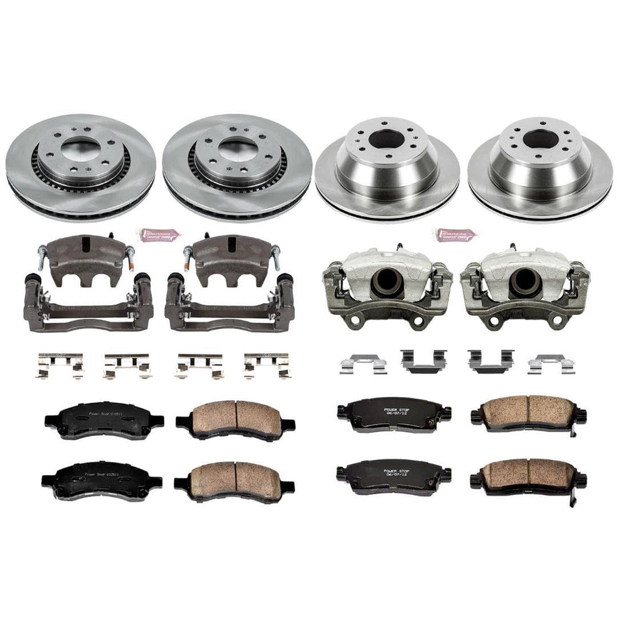 Power Stop KCOE2085B 1-Click OE Replacement Brake Kit with Calipers For Buick Rainier, Chevrolet Trailblazer, GMC Envoy, Isuzu Ascender [Model Specific]