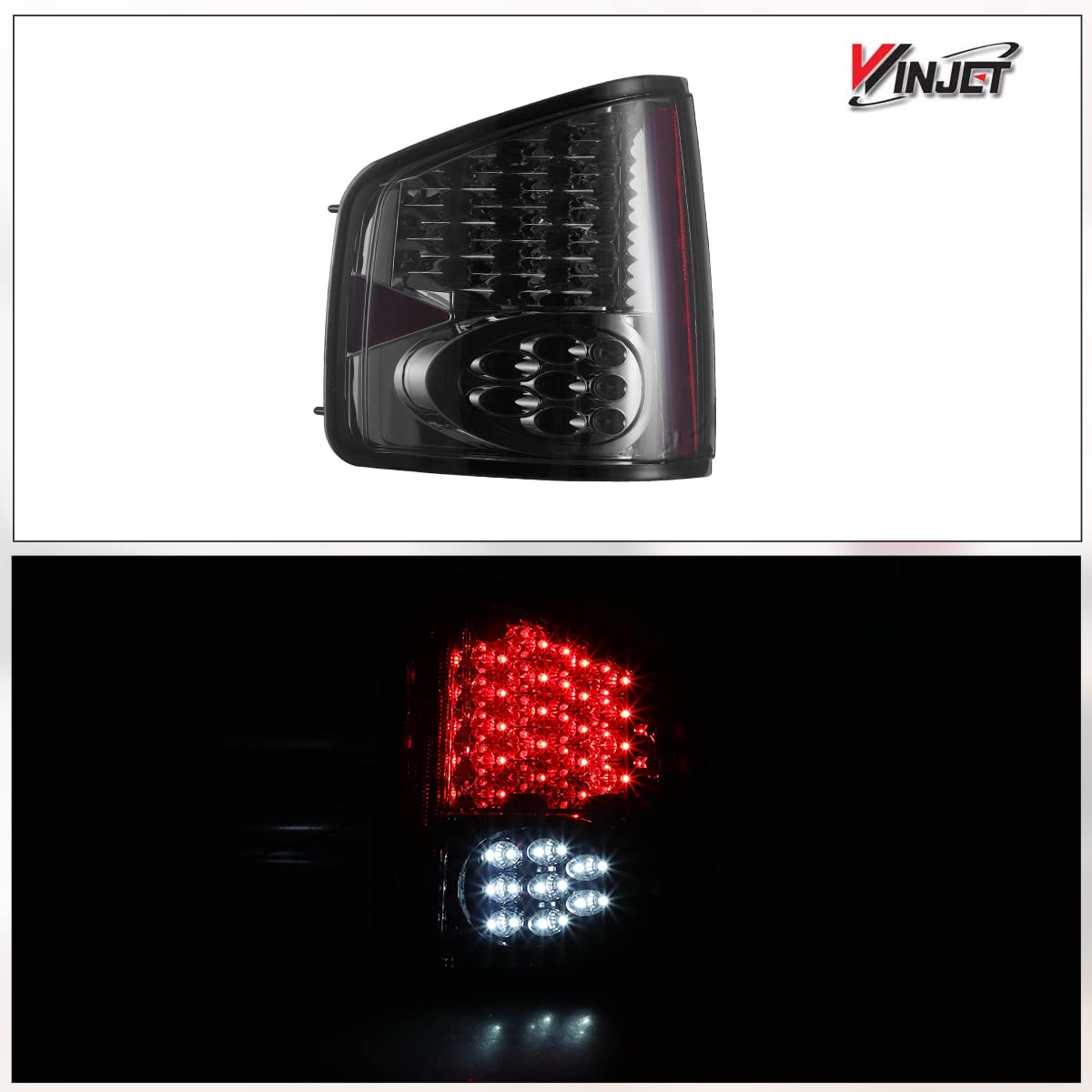 Winjet LED Tail lights Compatible with [1994 1995 1996 1997 1998 1999 2000 2001 2002 2003 2004 S10 Pickup/Sonoma]