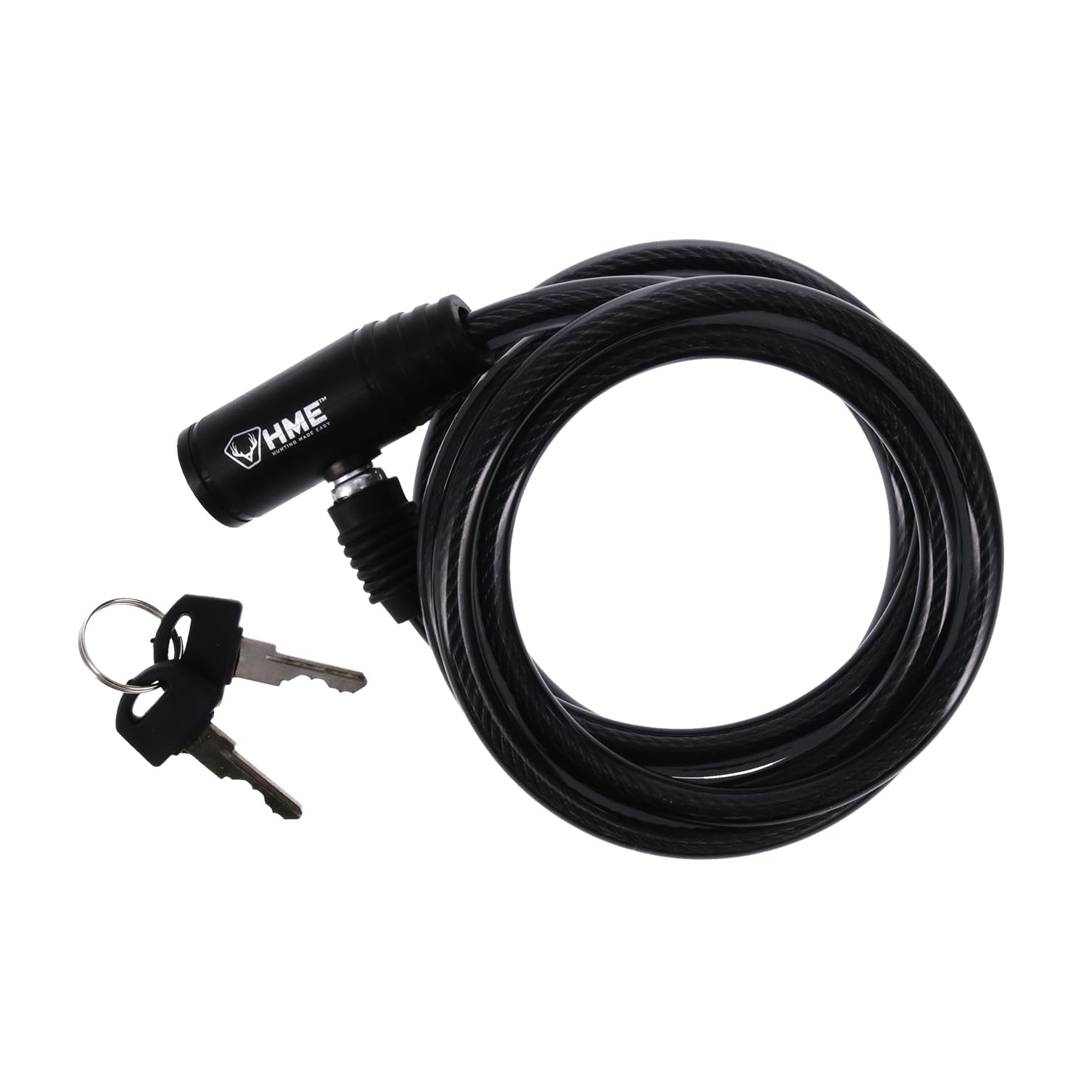 HME 6-Foot Self-Coiling Easy-To-Use Protective Durable Reliable Versatile Hunting Tree Stand Cable Lock - 2 Keys Included