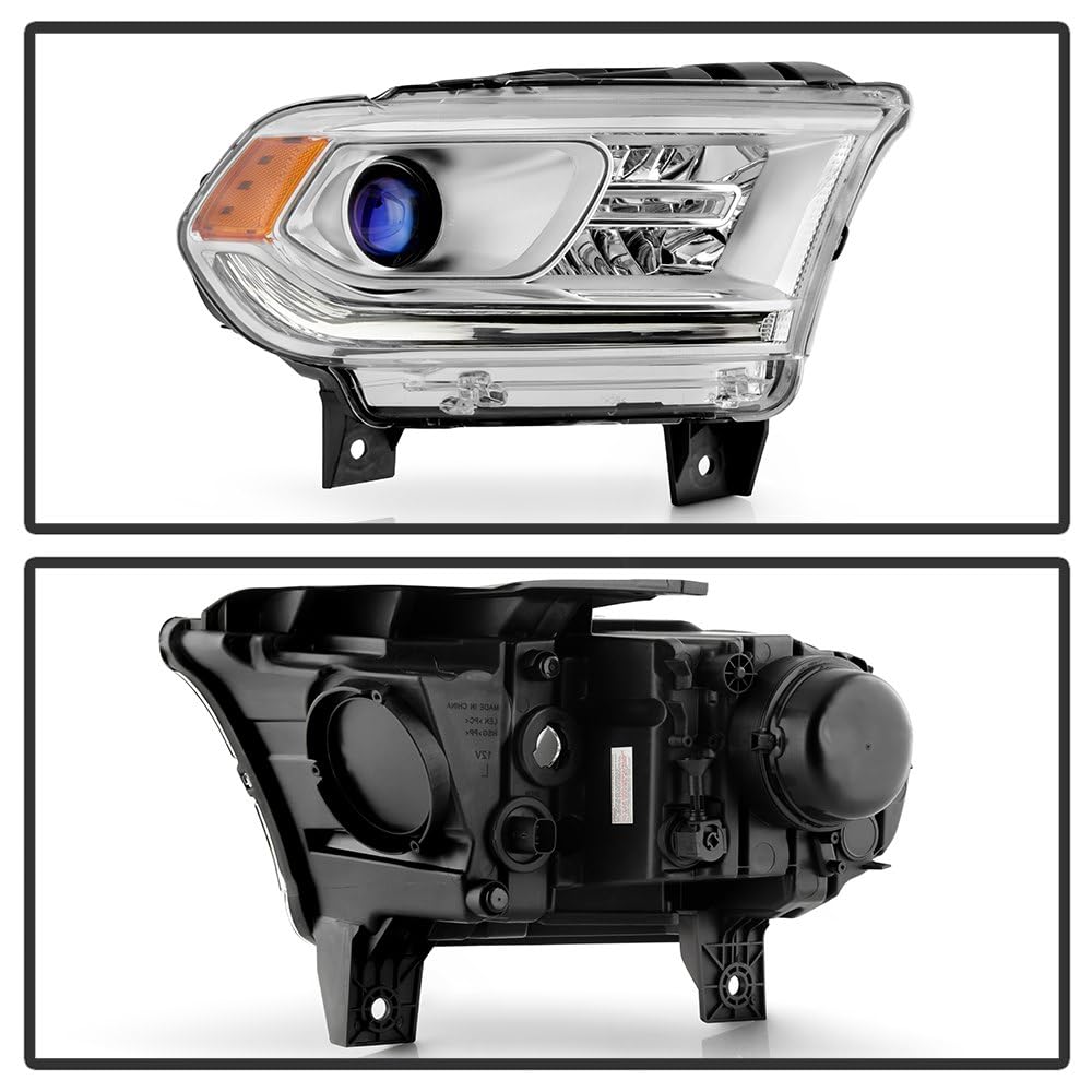 Dodge Durango 2014-2017 Spyder (OE) Halogen Without DRL LED Models Only (Do Not Fit Xenon HID Models) OEM Style Driver Side Headlight - Right - Chrome