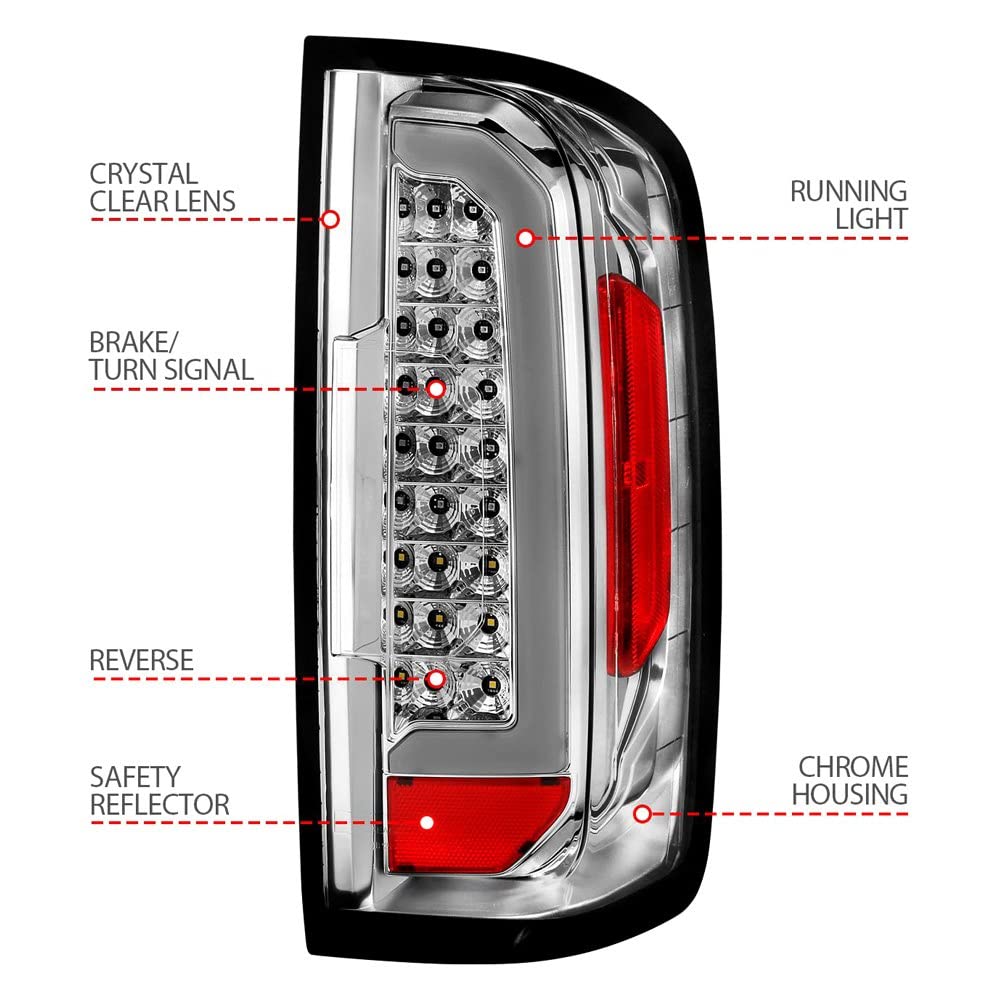 15-21 Chevy Colorado Anzo USA LED Taillights w/Light Bar Chrome Housing Clear Lens (311407)