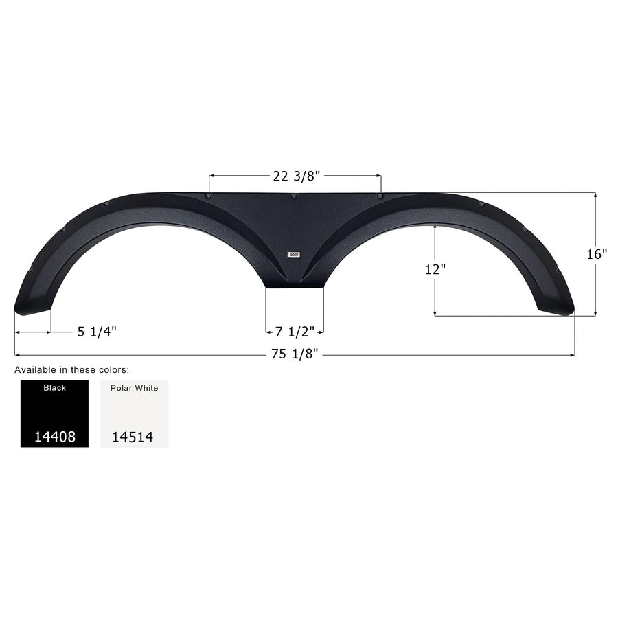 Fender Skirt ICON 14514, Tandem, Forest River, FS4408, Polar White