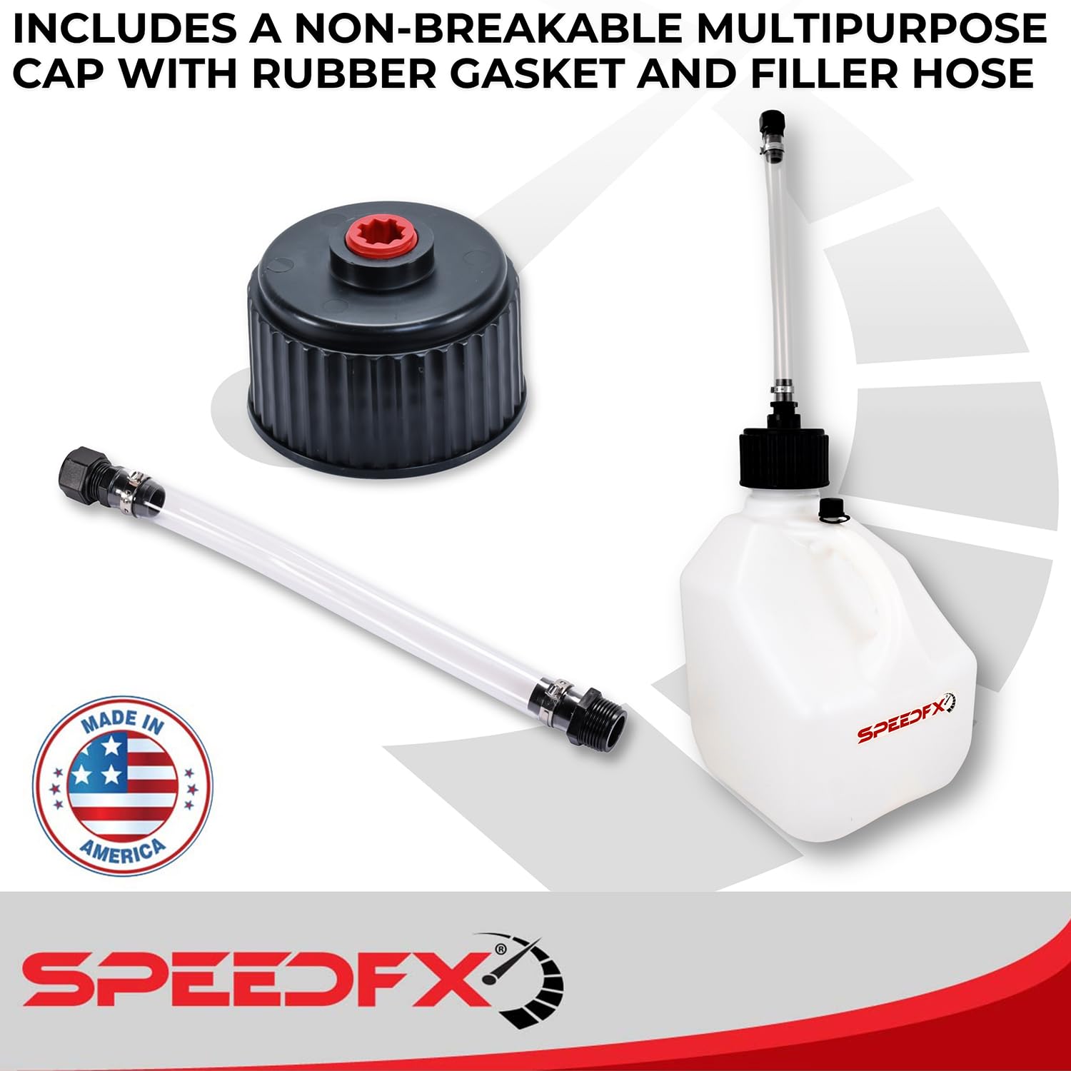 Speedfx 8731 Liquid Storage Container, Square Shape, 3 Gallon Capacity, White, Plastic