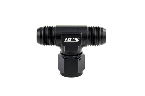 AN Tee Adapter Fitting HPS AN9251-8, Aluminum, Size: AN-8 Male, Black with Female on side