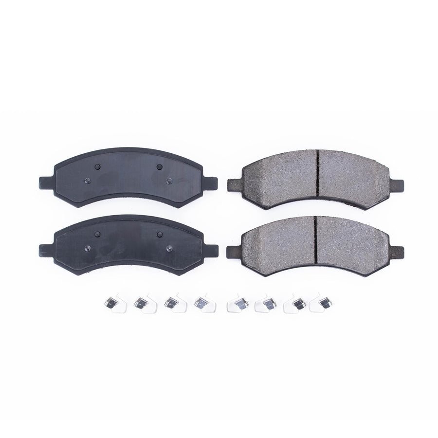 Power Stop Front Brake Kit For Chrysler Aspen 2007-09 |Dodge Dakota 2005-10 |Durango 2007-09 |Ram 1500 2006-10 |JK Jeep Wrangler 2018 - Ceramic Brake Pads With Installation Hardware, 17-1084
