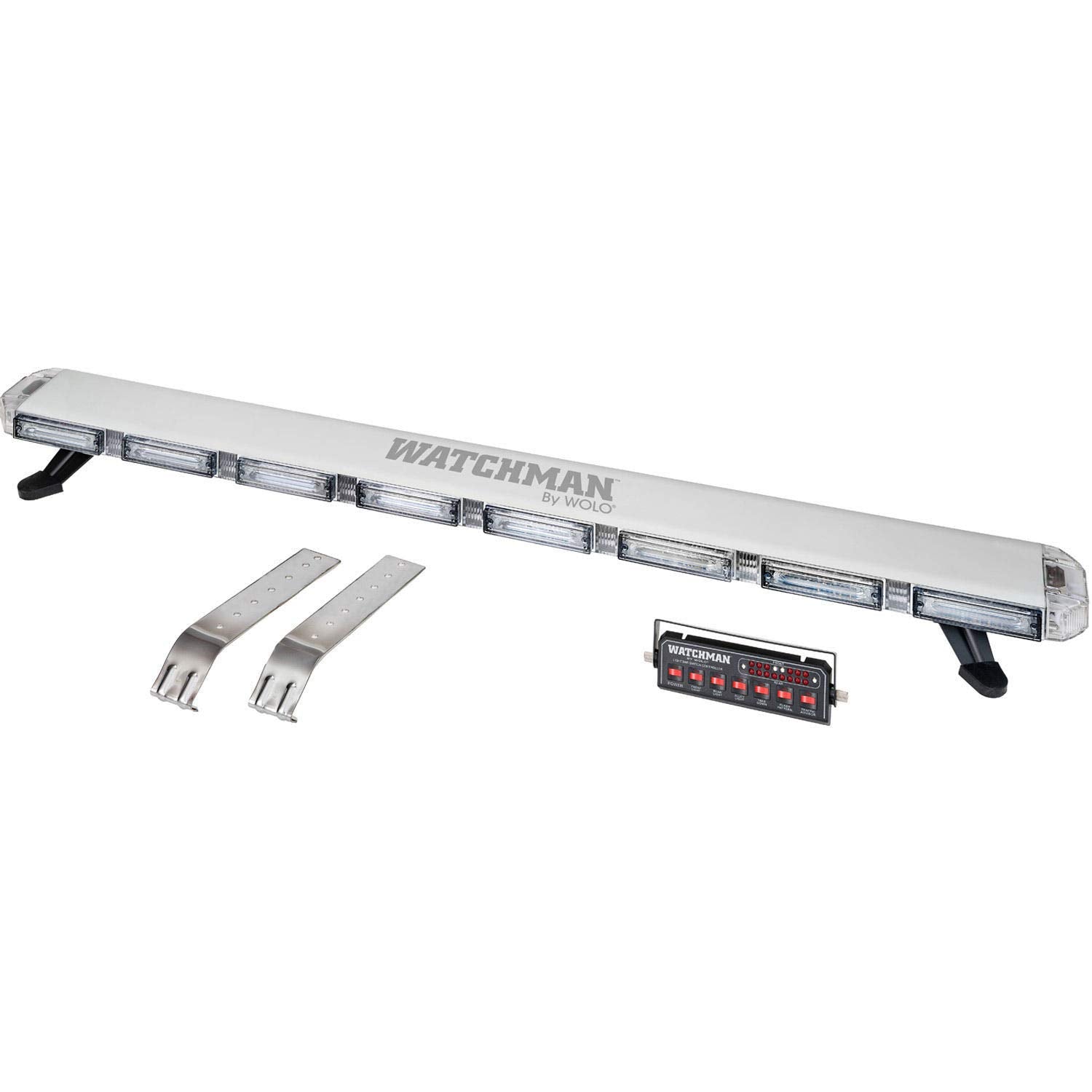 Wolo 7830-R Linear Watchman 48" Slim Line LED Mini Light Bar, 12-Volt - Clear Lens with Red Linear LED's