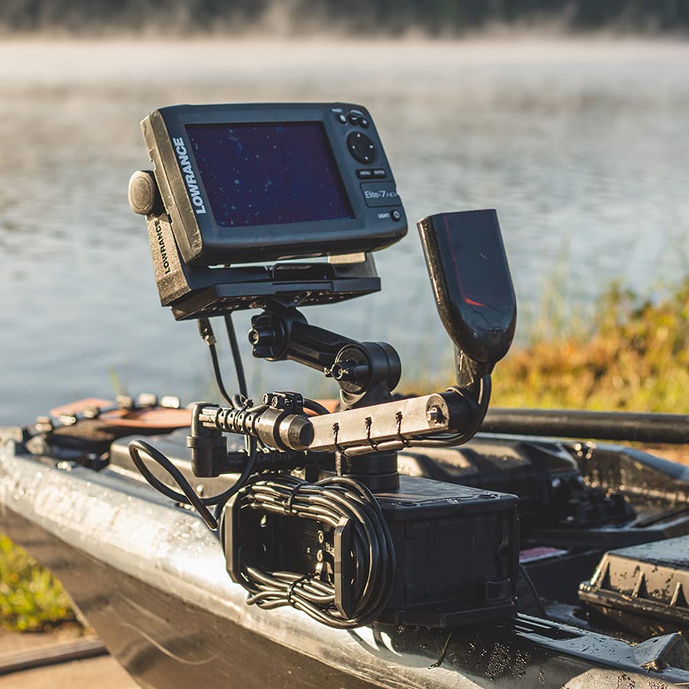 Switchblade YakAttack Transducer Mount | Track Mount Fish Finder Arm for Kayaks | 25.75" Adjustable Deployment Arm | Low Profile & Hydrodynamic | Built for Saltwater Use | Made in USA