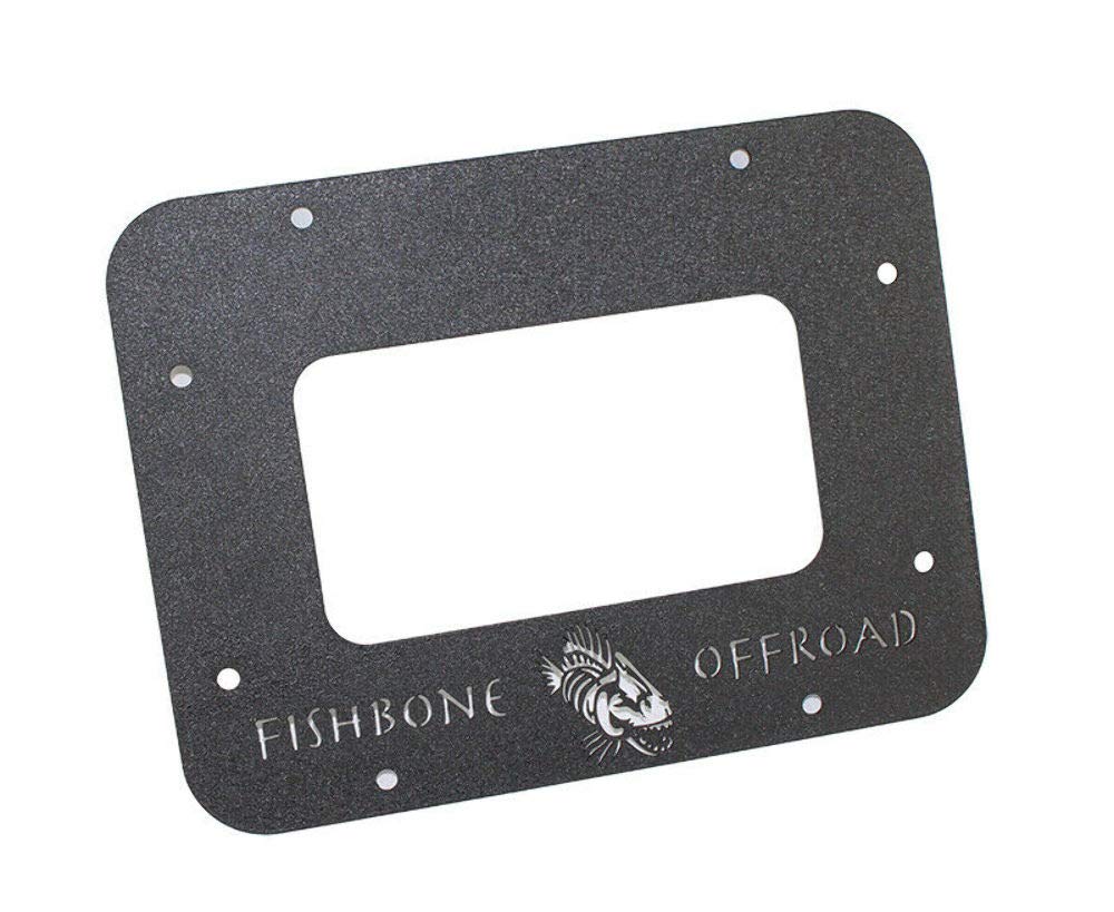 Fishbone Jeep JK Offroad Tailgate Plate 07-17 Wrangler JK Aluminum Black Textured Powercoat