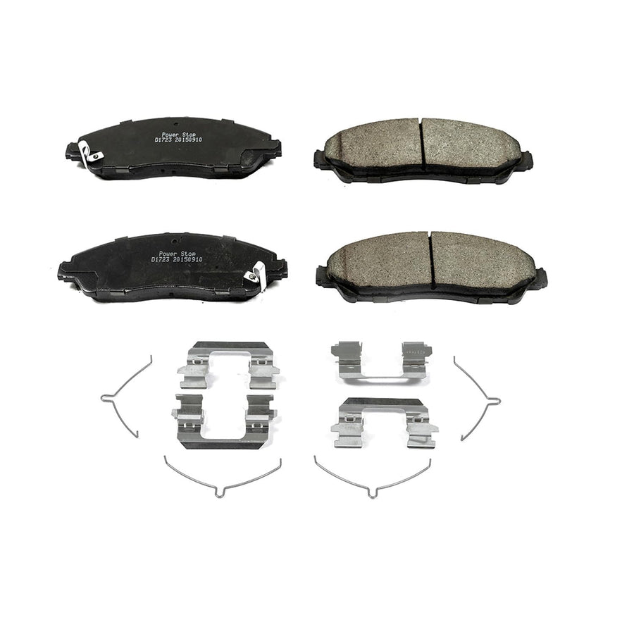 PowerStop Brake Pads Front For Acura MDX 2014-20 |Honda Pilot 2016-20 |Ridgeline 2017-20 - Ceramic Brake Pads With Installation Hardware, 17-1723