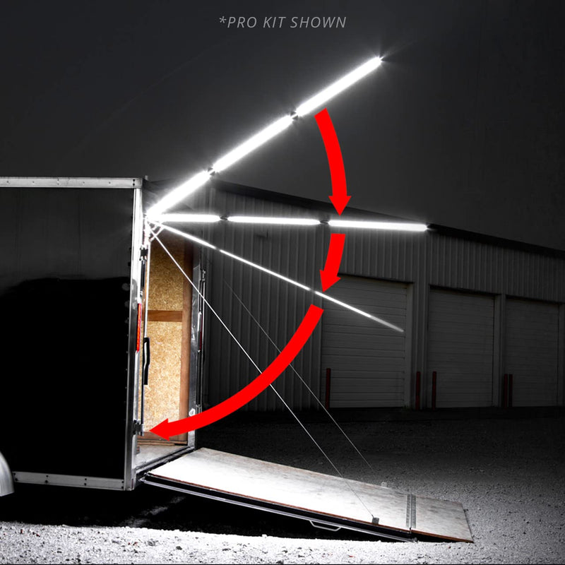 8ft XKGLOW NiteStix Foldable Overhead LED Work Light for Race Trailer Garage Work Truck Shop Lighting