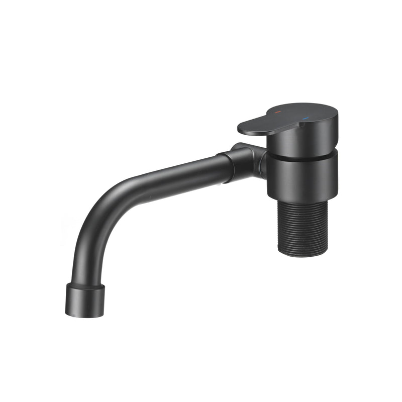 Folding RV Kitchen Faucet Dura Faucet (DF-MK510H-MB) – Matte Black, 360° Rotating & Vertical Folding Spout, Single Lever Handle, Lead-Free, Easy Install Compact Sink Faucet