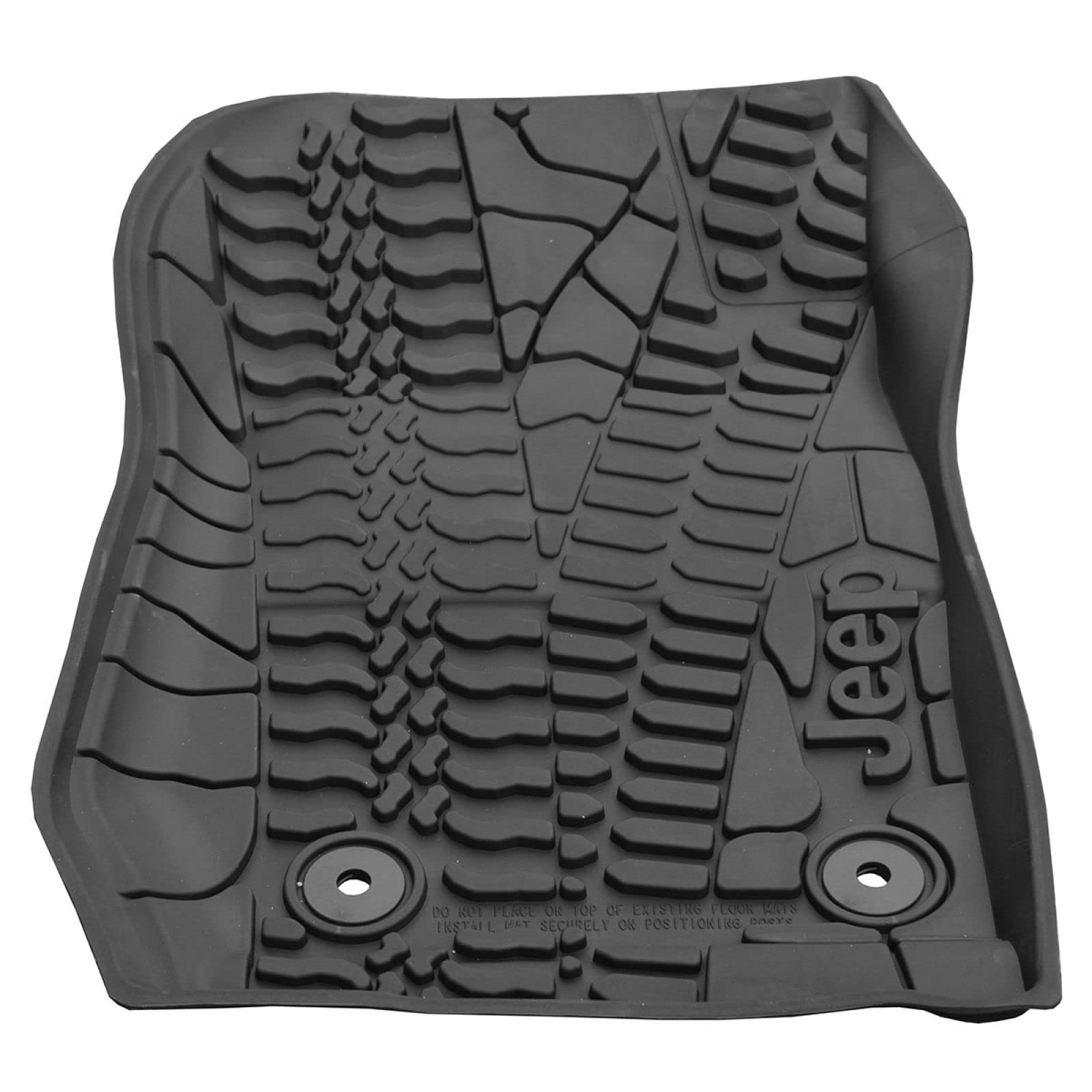 Jeep Wrangler Unlimited Mopar 4-Door Black All-Weather 3-Piece Floor Mat Set 82213860
