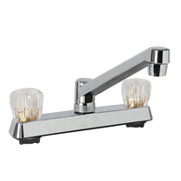 RV Kitchen Faucet Empire Faucets - Chrome Centerset Swivel Kitchen Spout with Dual Crystal Handles for Petite Kitchens