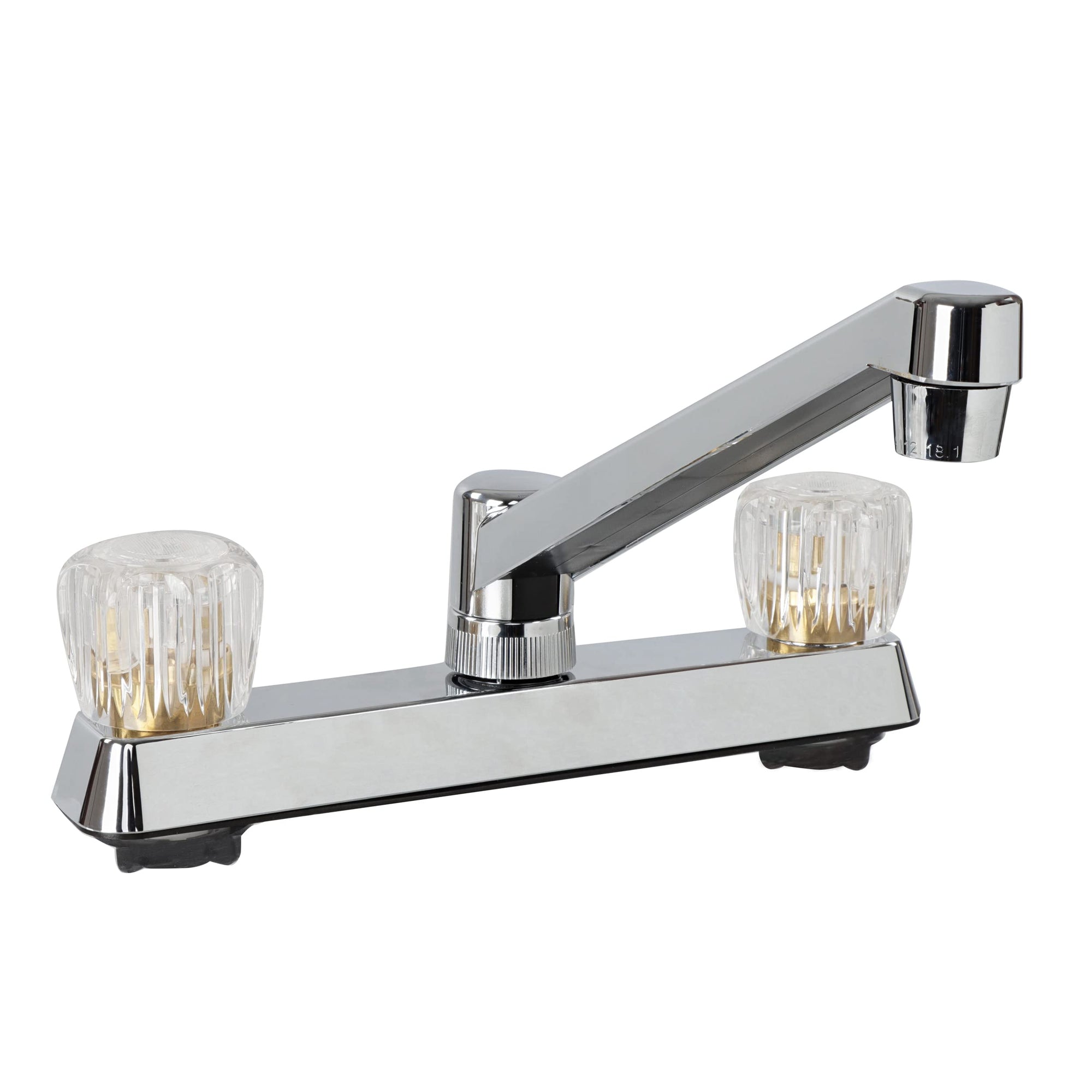 RV Kitchen Faucet Empire Faucets - Chrome Centerset Swivel Kitchen Spout with Dual Crystal Handles for Petite Kitchens