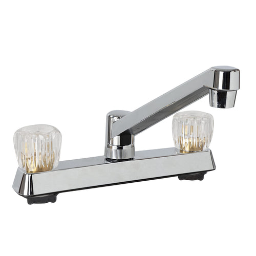 RV Kitchen Faucet Empire Faucets - Chrome Centerset Swivel Kitchen Spout with Dual Crystal Handles for Petite Kitchens
