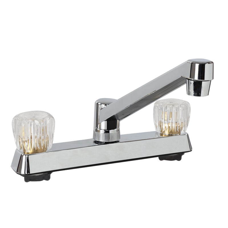 RV Kitchen Faucet Empire Faucets - Chrome Centerset Swivel Kitchen Spout with Dual Crystal Handles for Petite Kitchens