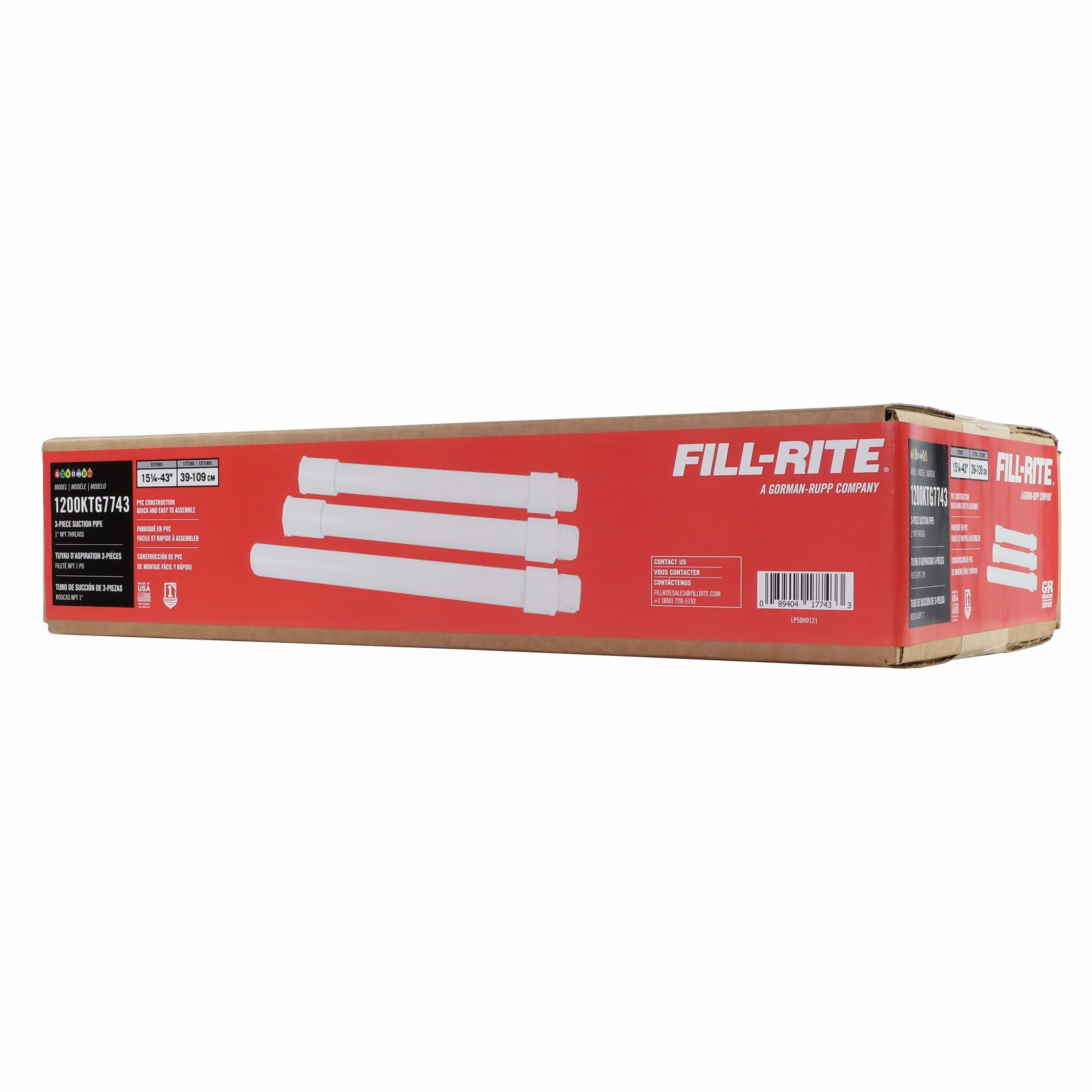 1200KTG7743 Fill-Rite 3-Pc. Suction Pipe - 1" x 44"