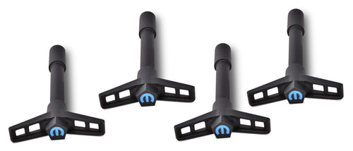 PFM Valve Cover Fastener, Tall T-Bar Wing Nuts, 1/4-20 in Thread, Mopar Omega Logo, Steel, Black Crinkle, Set of 4