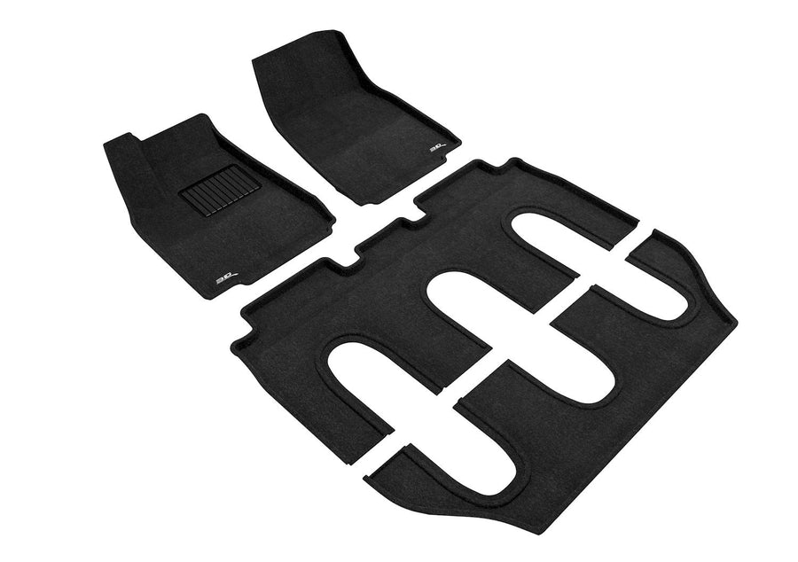 3D MAXpider Elegant Custom Fit Floor Mat (Black) Compatible with Tesla Model X Non-Folding 7-Seat 2016-2017 - Full Set