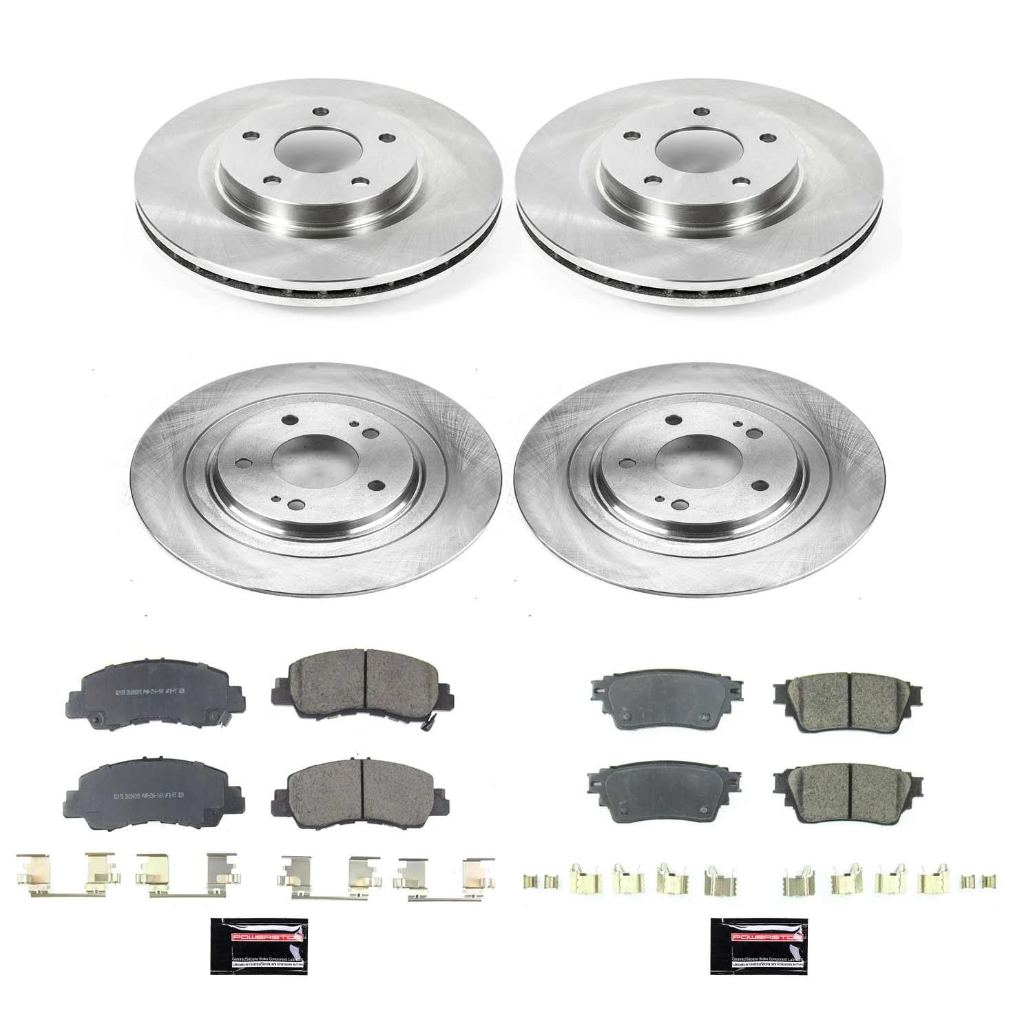 Power Stop KOE8460 Front and Rear Replacement Brake Kit-OE Brake Rotors & Ceramic Brake Pads For Mitsubishi Eclipse Cross 2018-2020 [Model Specific]