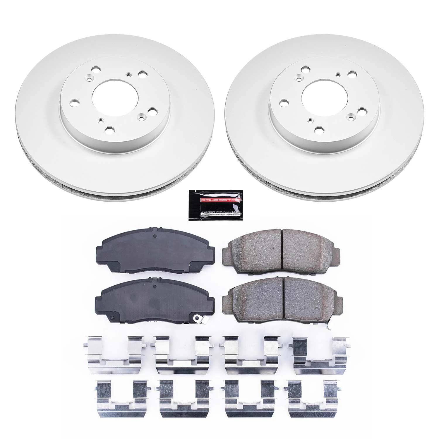 Power Stop Coated Brake Rotor & Ceramic Brake Pads CRK2558- front For Honda Accord 2003-2007 [Model Specific]