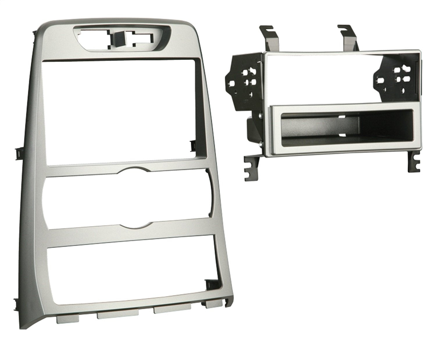 Metra Single DIN Installation Dash Kit 99-7336S for 2010 Hyundai Genesis Coupe, Painted Silver to Match Factory Dash